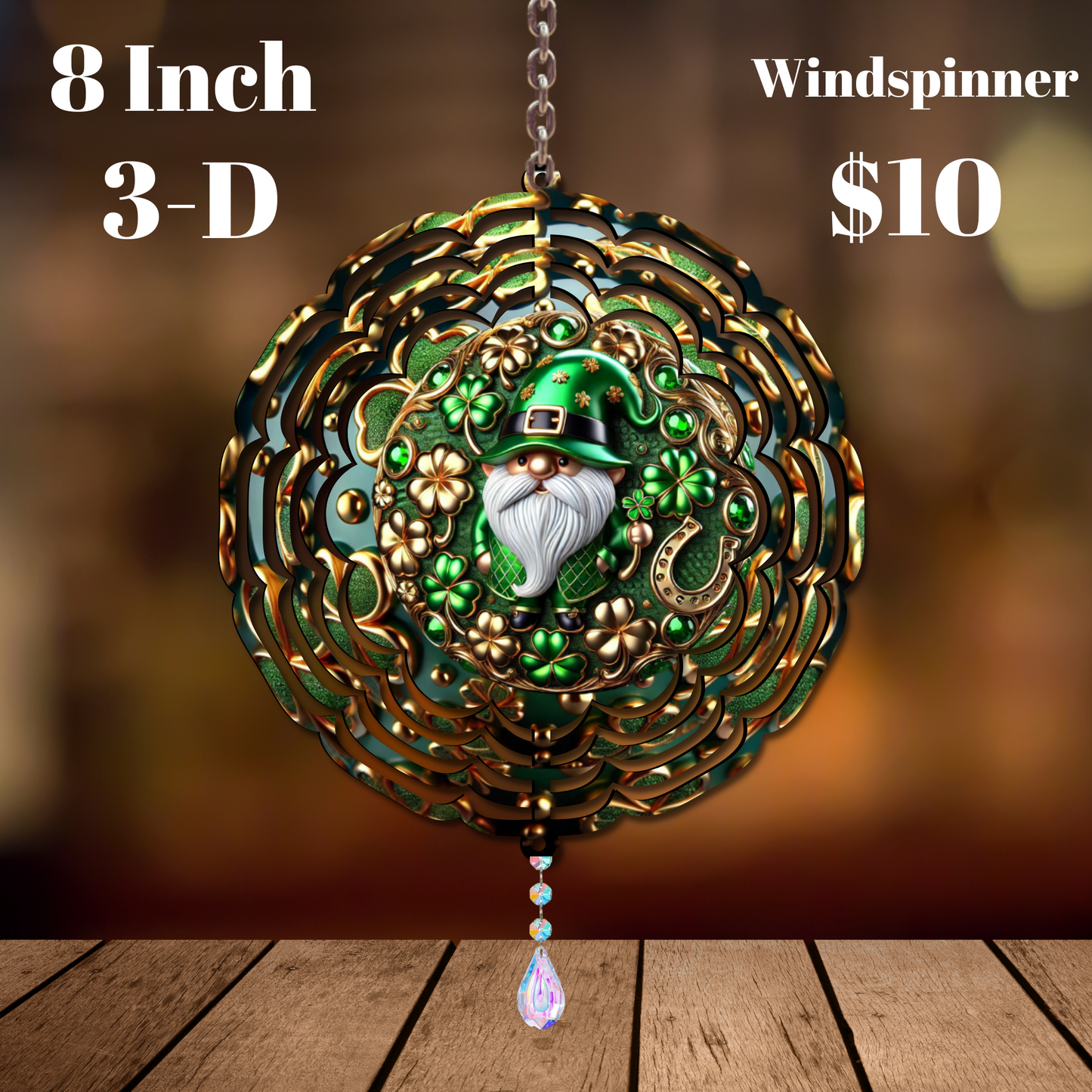Emerald Isle Gnome Wind Spinner