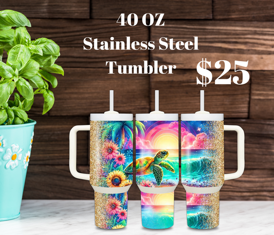 Tropical Paradise 40oz Stainless Steel Tumbler