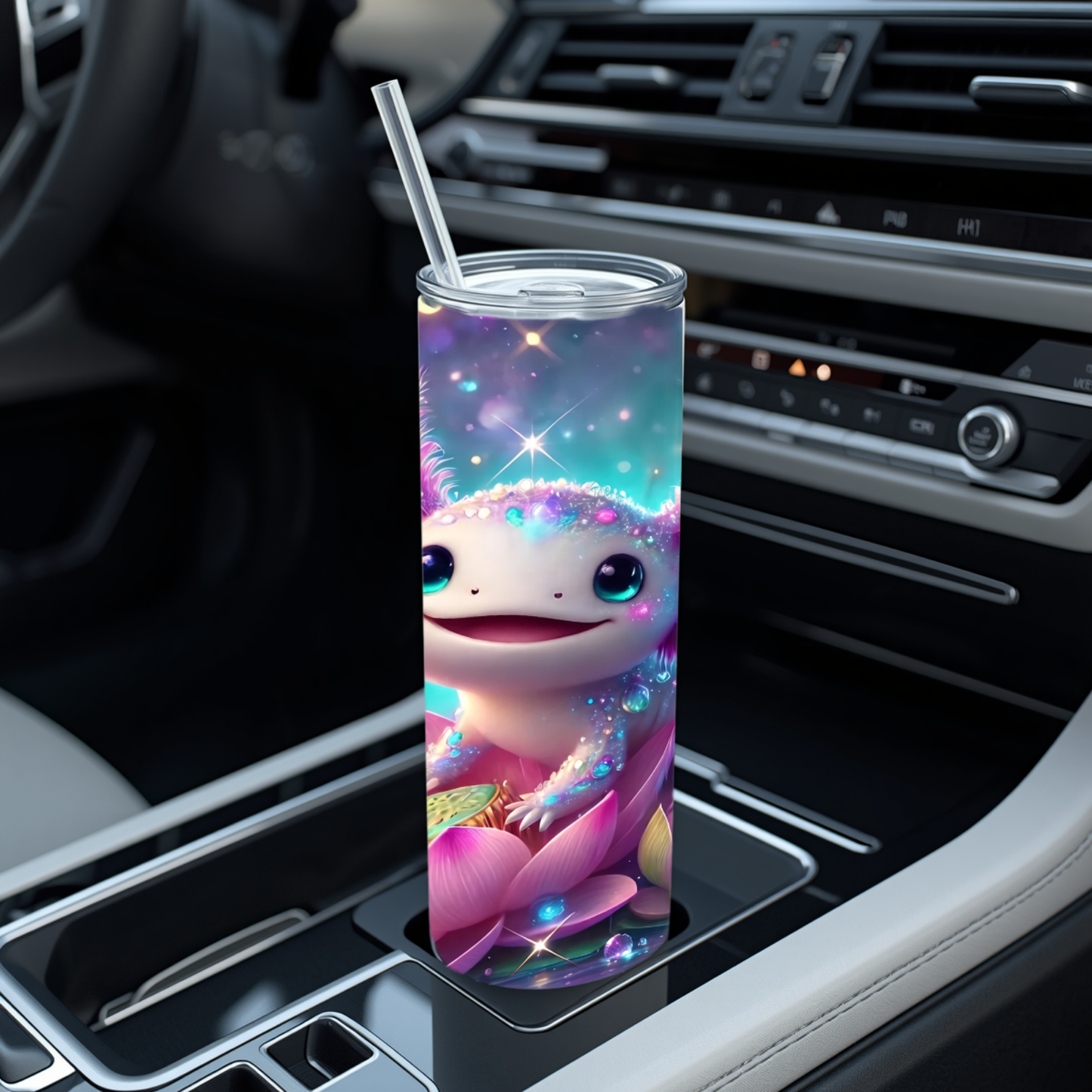 "Dewdrop Axo" 20oz Stainless Steel Sipper – Sparkling Lily Pond Tumbler