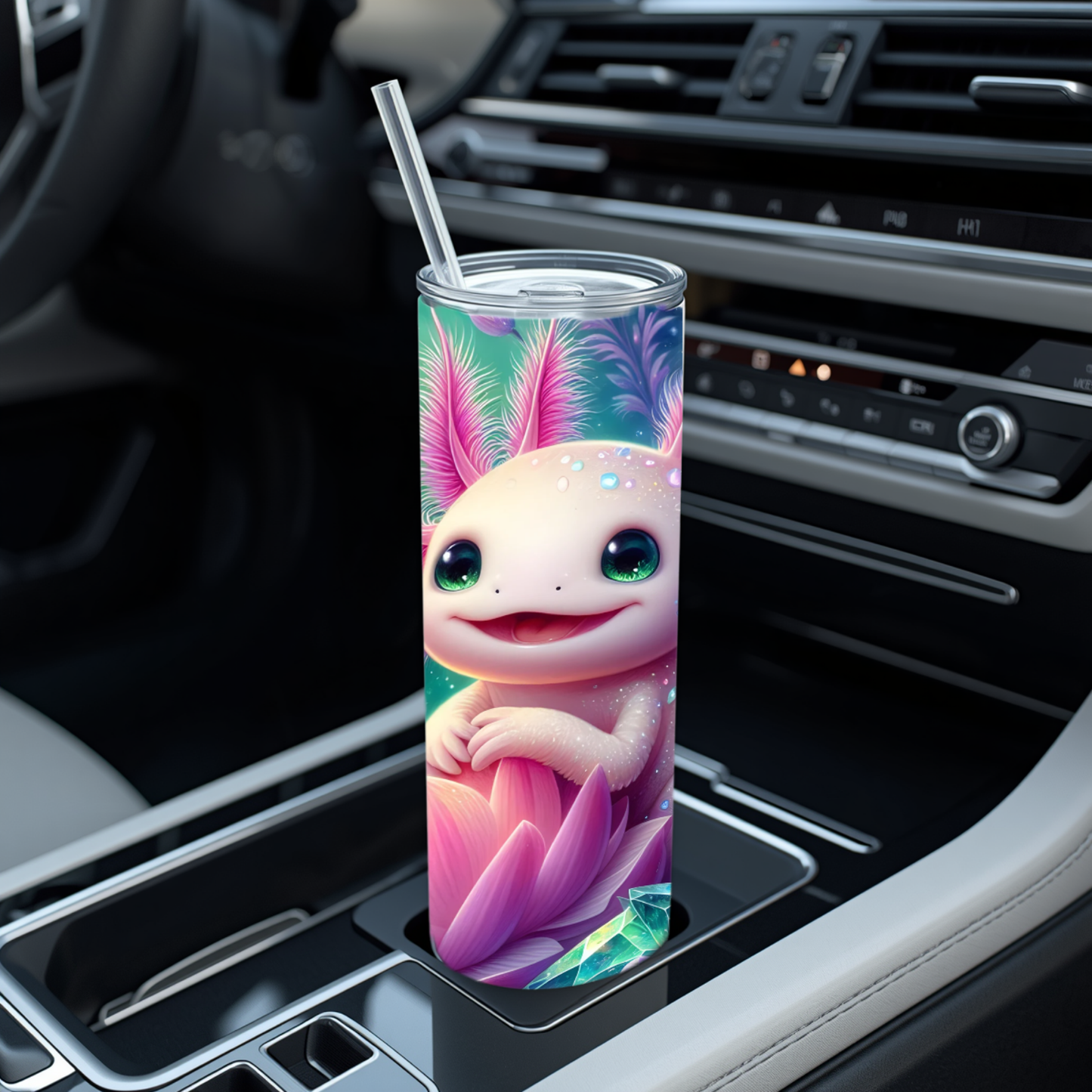"Zen Axo XL" 30oz Stainless Steel Sipper – Iridescent Lotus Dream Tumbler