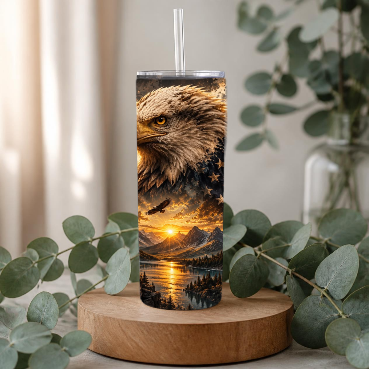 Golden Freedom Eagle 20-Ounce Stainless Steel Tumbler