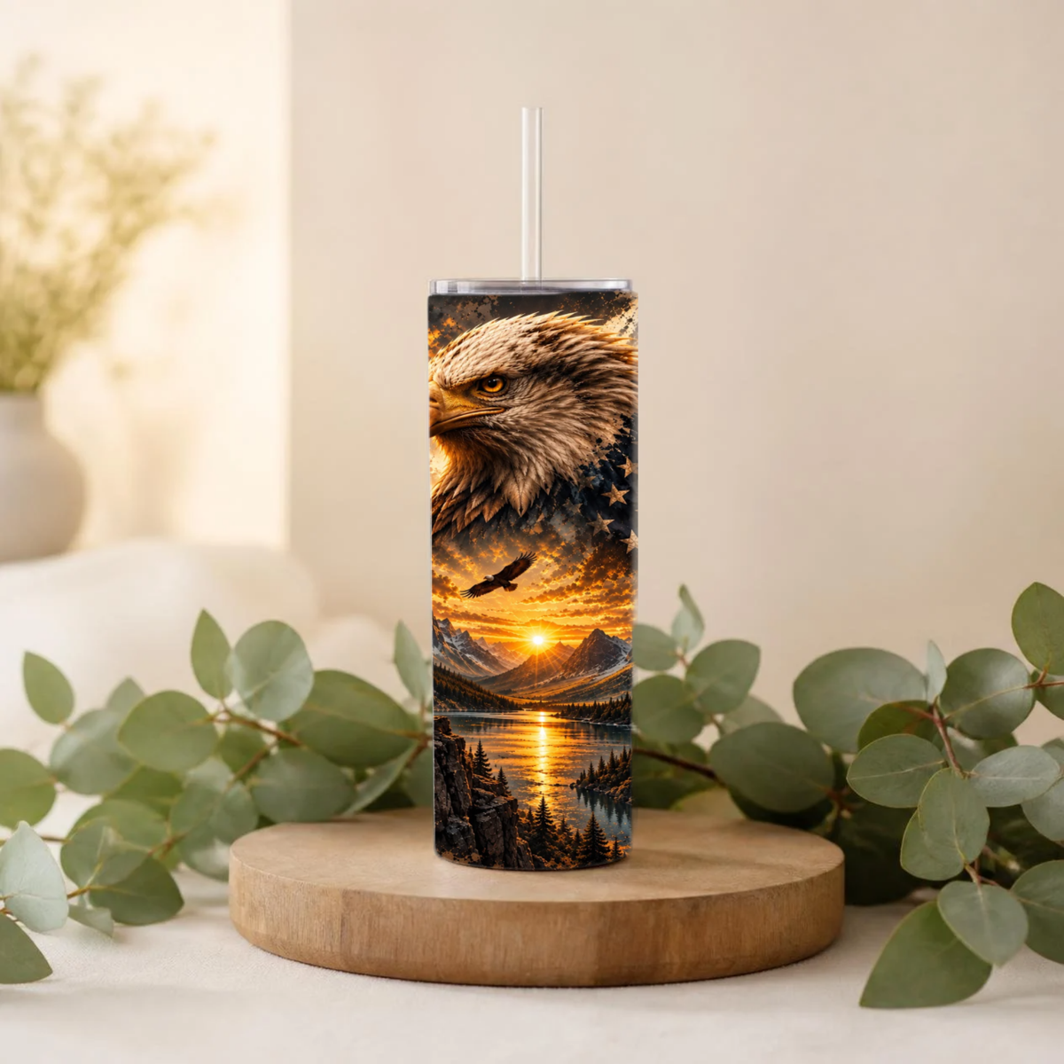 Golden Freedom Eagle 20-Ounce Stainless Steel Tumbler