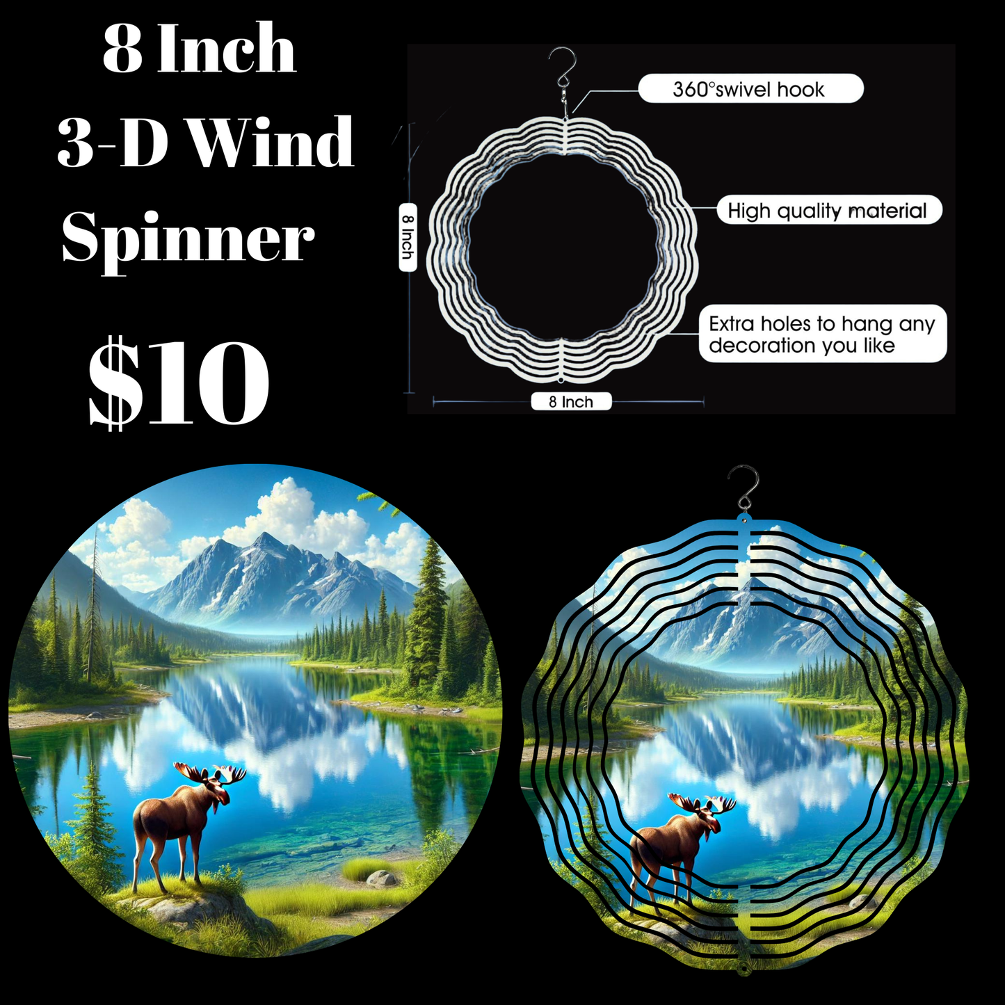 Nature's Tranquility 3-D Wind Spinners – 8 Inch