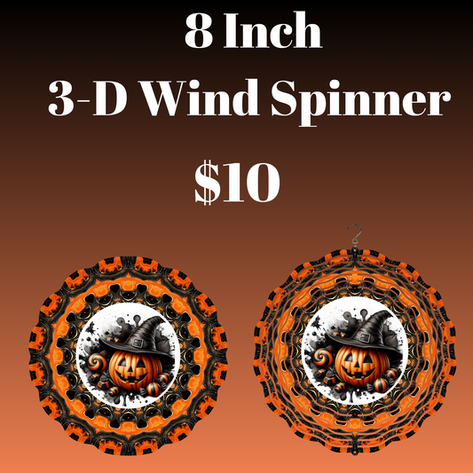 Halloween Pumpkin Witch 3-D Wind Spinner