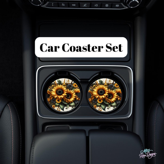 Sunflower Drive Duo Car Coasters