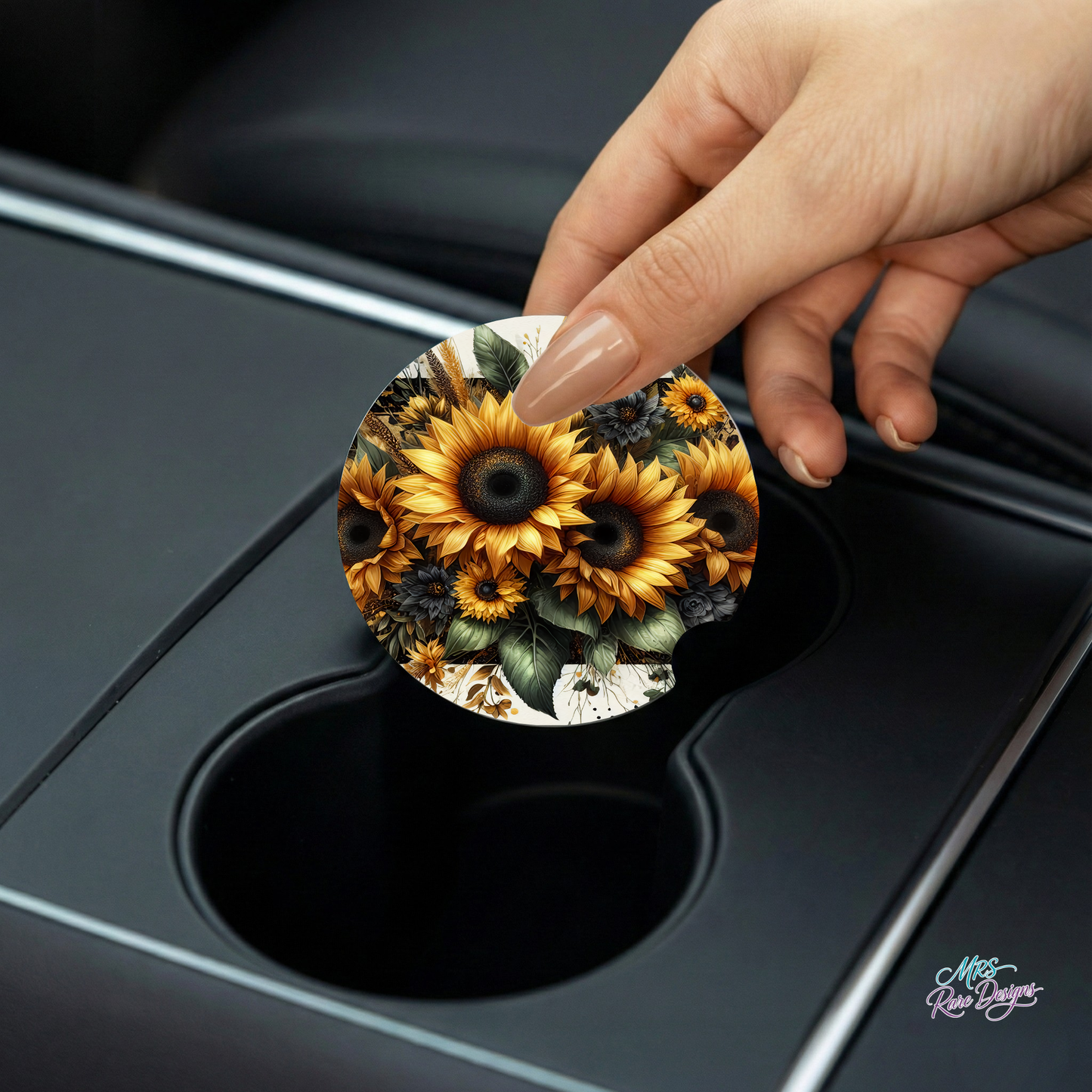 Sunflower Drive Duo Car Coasters