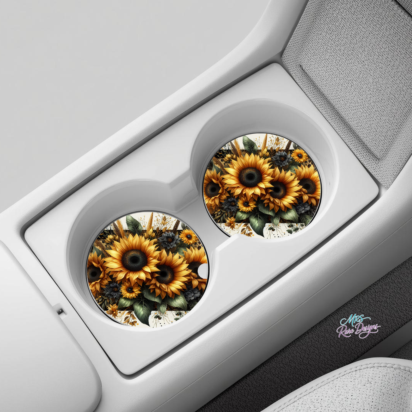 Sunflower Drive Duo Car Coasters