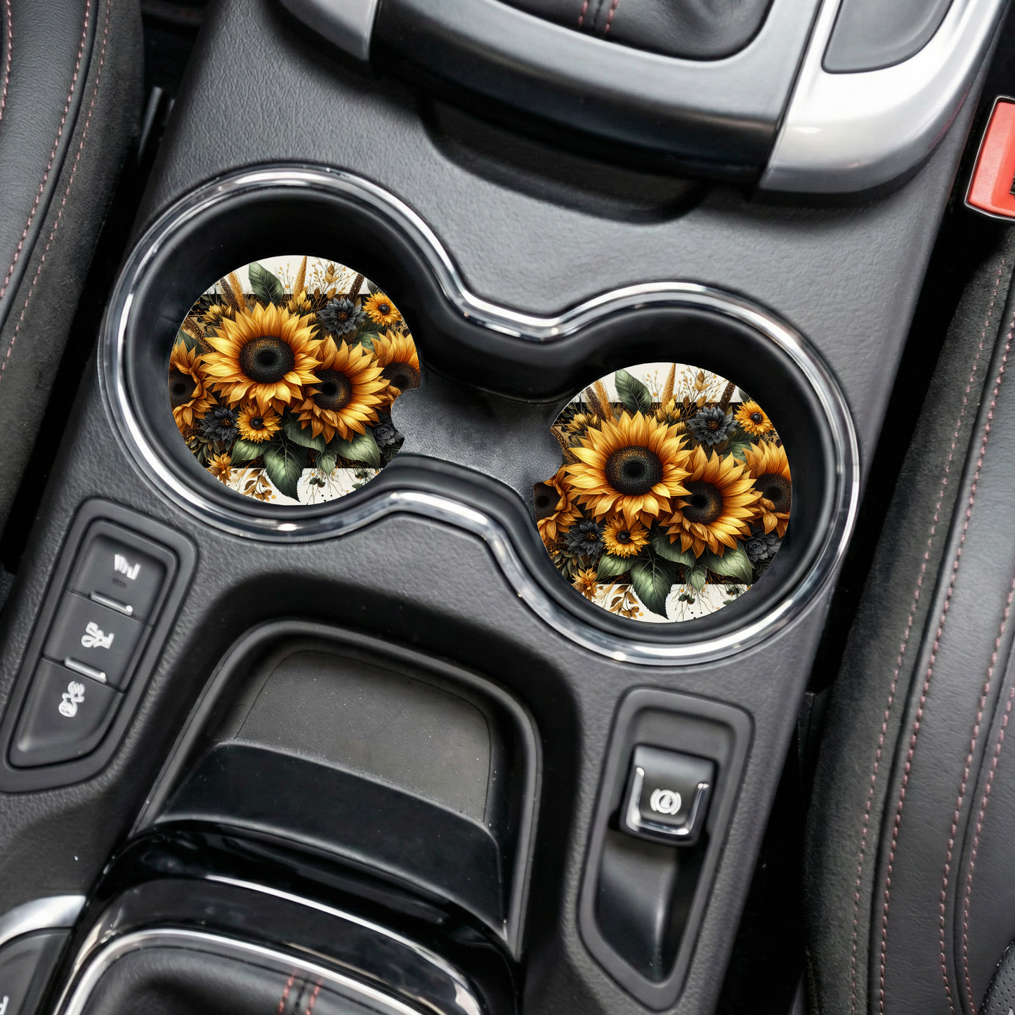 Sunflower Drive Duo Car Coasters