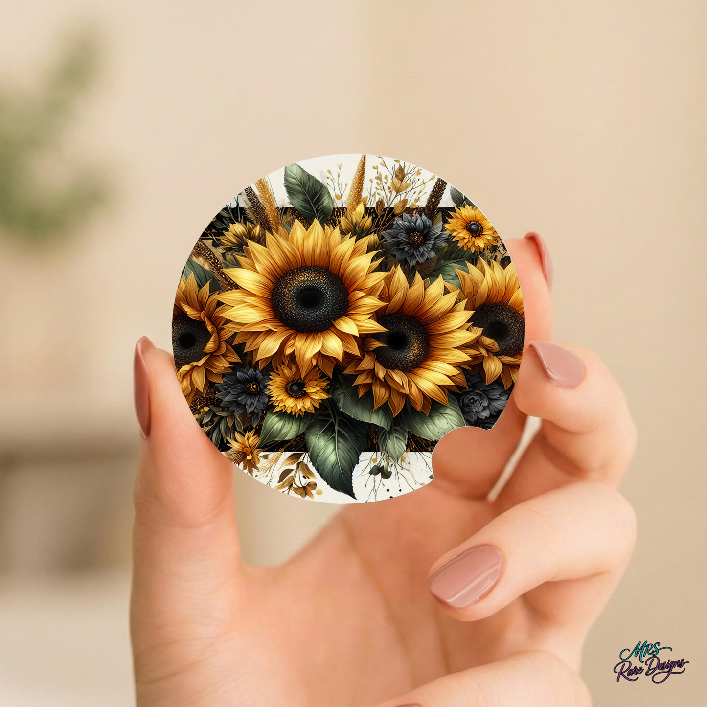 Sunflower Drive Duo Car Coasters