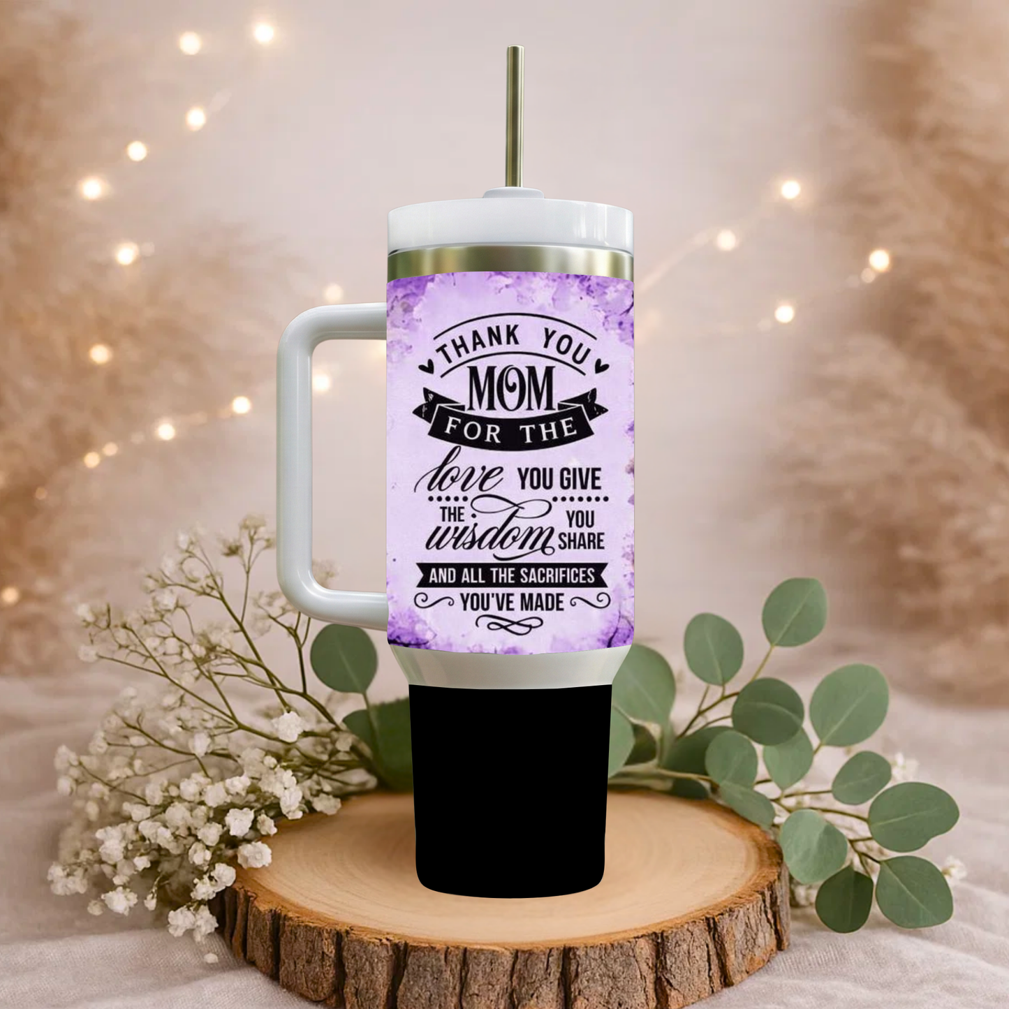 “Wild Love Mom 30oz Insulated Tumbler – Leopard Watercolor Edition”