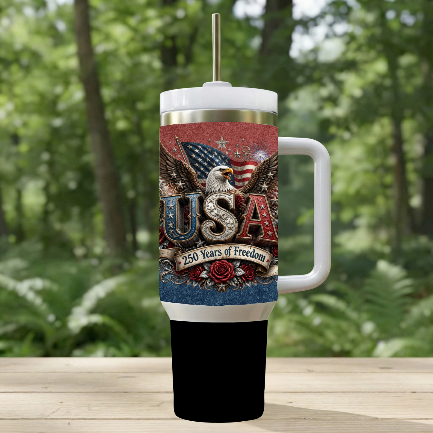 Glory & Grip USA 250 Years of Freedom Handle Tumbler 30 oz Double Wall Insulated