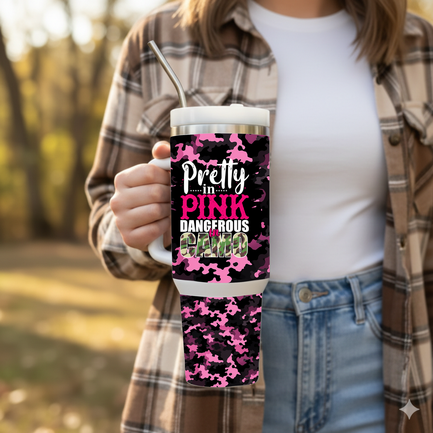 Pretty in Pink Camo 40oz Stainless Steel Insulated Tumbler