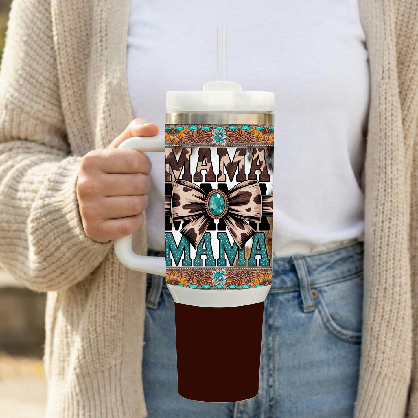 The Double Down Mama Tumbler — 30 oz Double Wall Insulated Stainless Steel