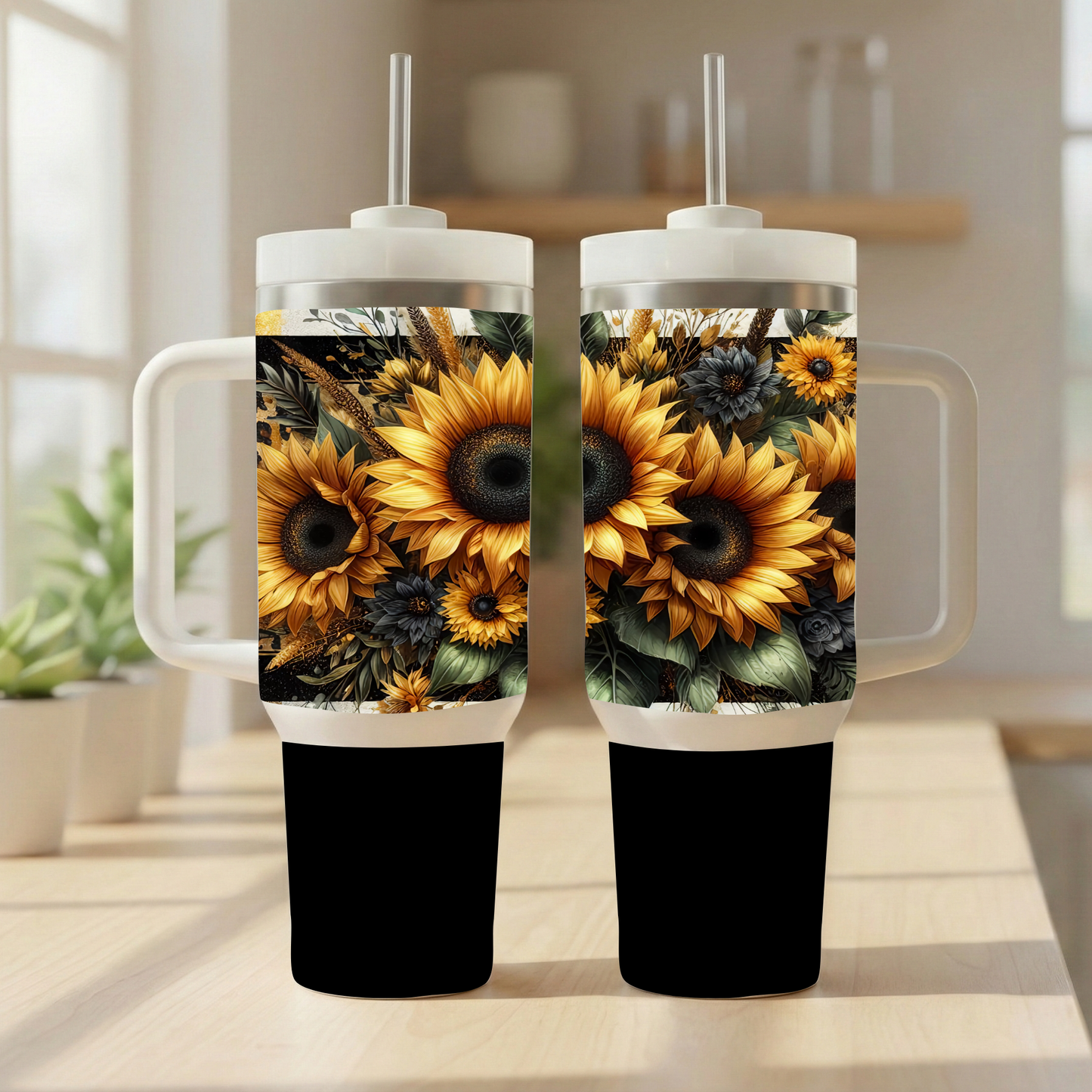 Golden Hour Bloom Tumbler — 40 OZ