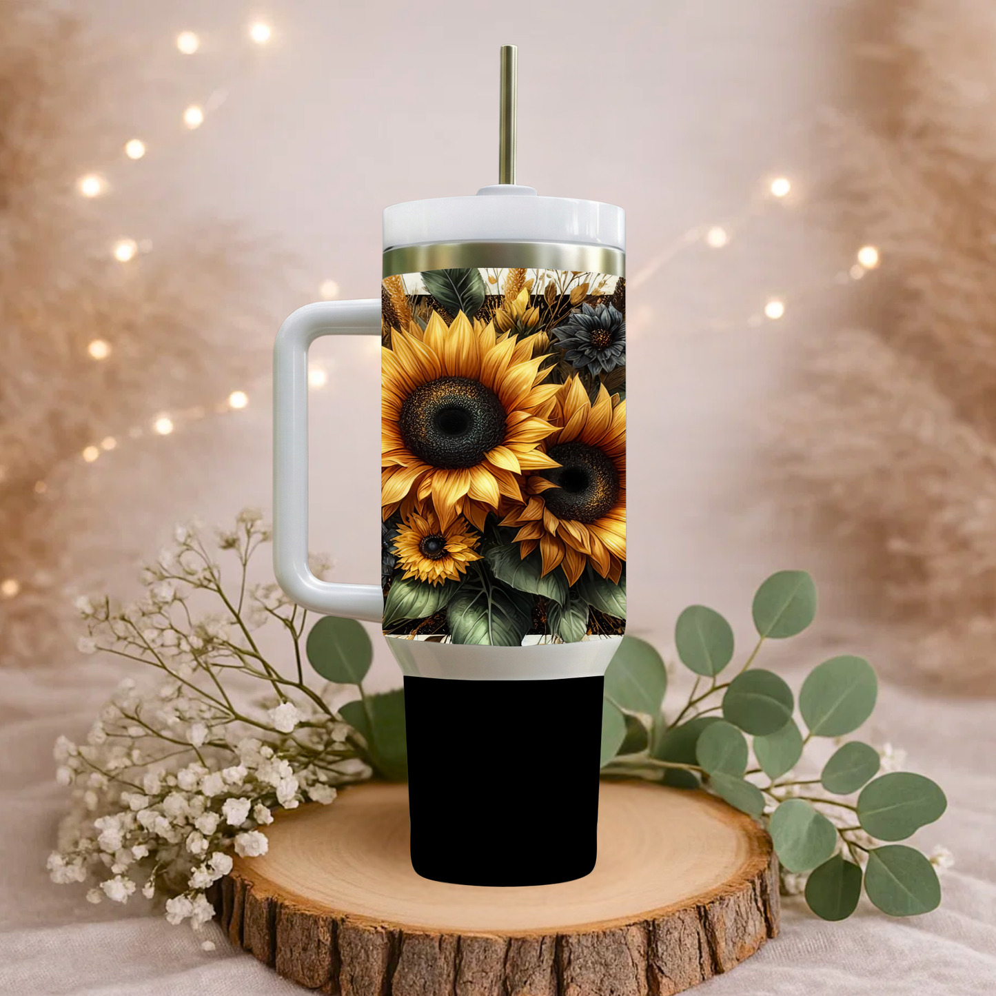 Golden Hour Bloom Tumbler — 40 OZ