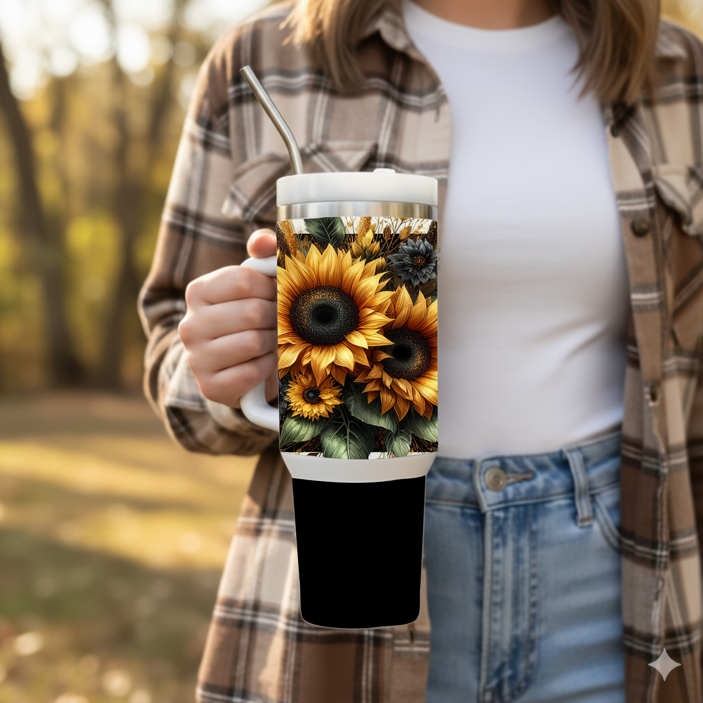 Golden Hour Bloom Tumbler — 40 OZ