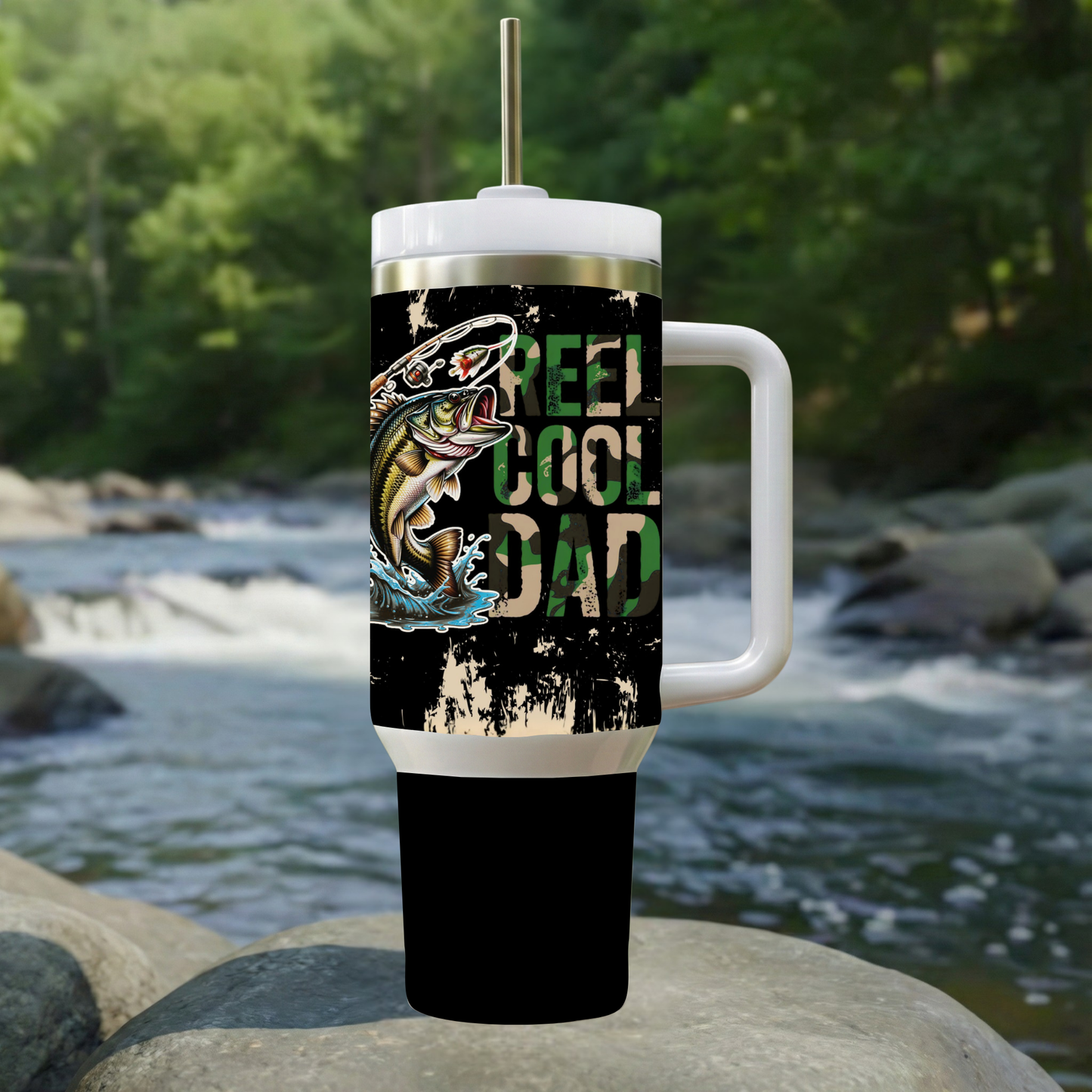 Reel Cool Dad 40 oz Stainless Steel Tumbler