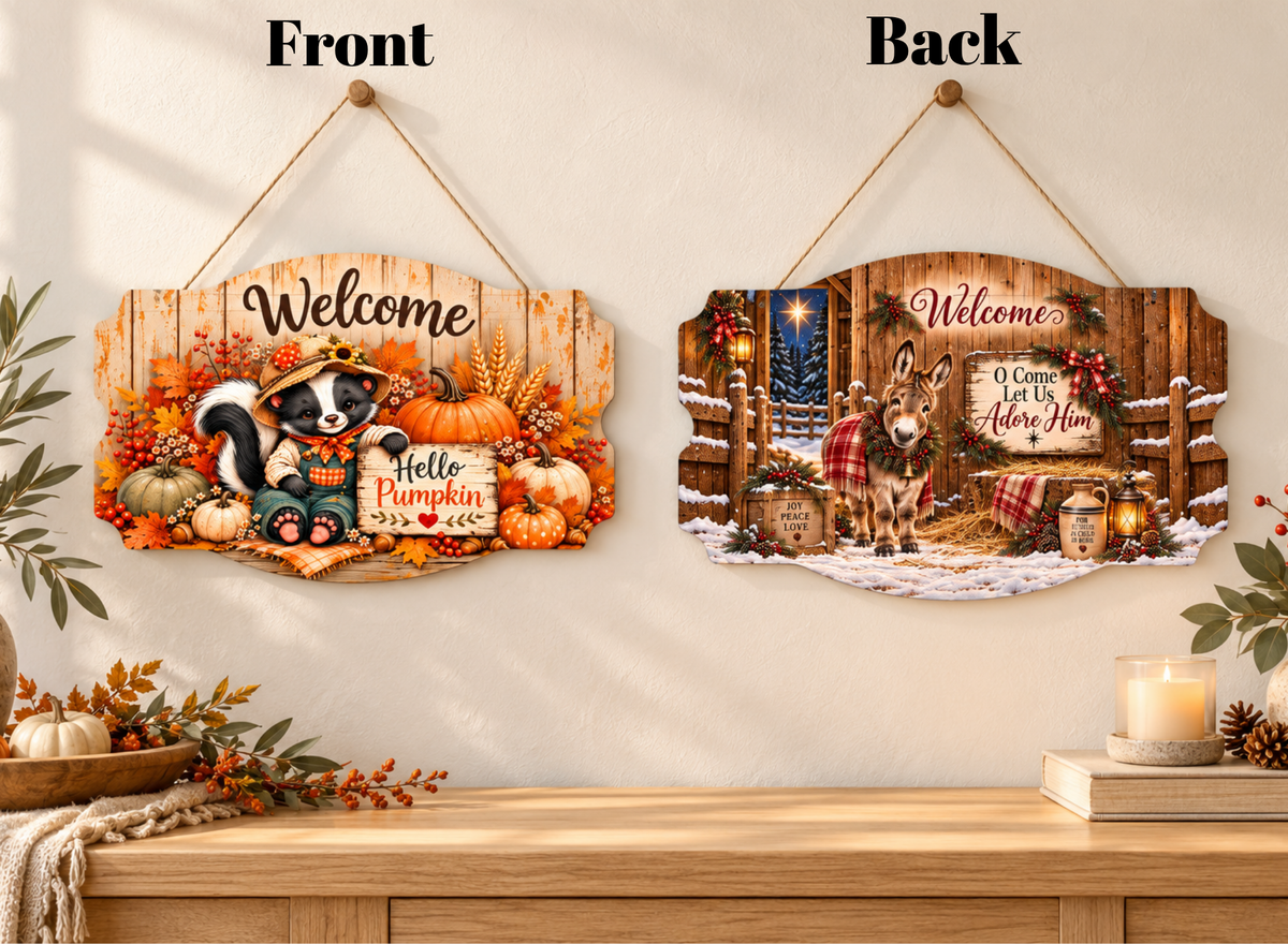 Fall and Winter Seasonal Double-Sided Sign