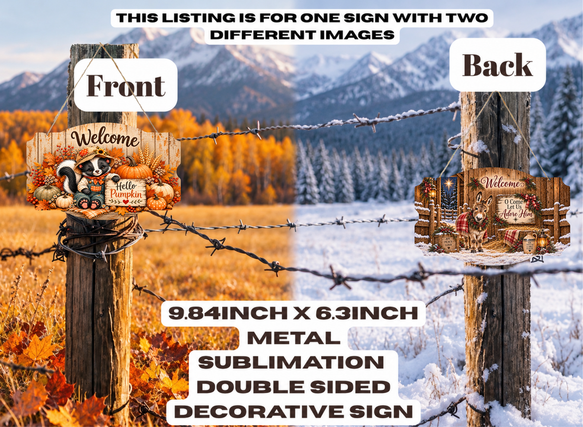 Fall and Winter Seasonal Double-Sided Sign