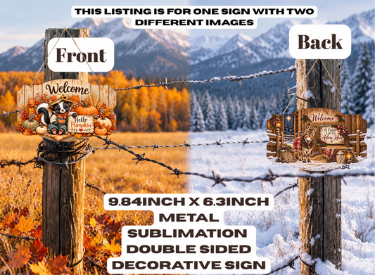Fall and Winter Seasonal Double-Sided Sign