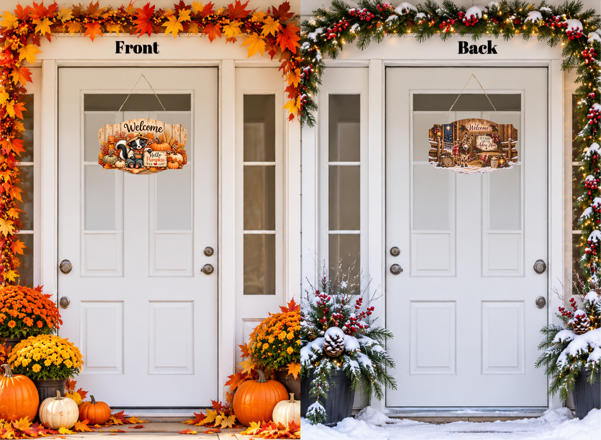 Fall and Winter Seasonal Double-Sided Sign