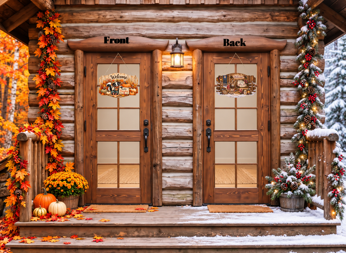 Fall and Winter Seasonal Double-Sided Sign