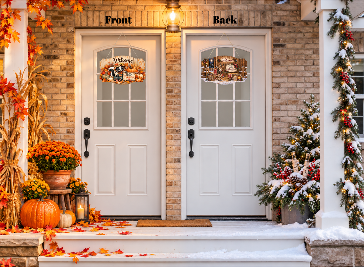 Fall and Winter Seasonal Double-Sided Sign