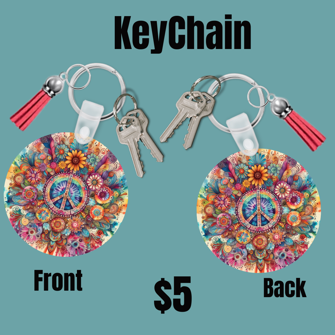 Colorful Floral Mandala Keychains