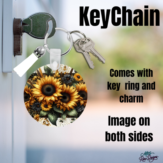 Sunflower Bloom Bag Charm Keychain