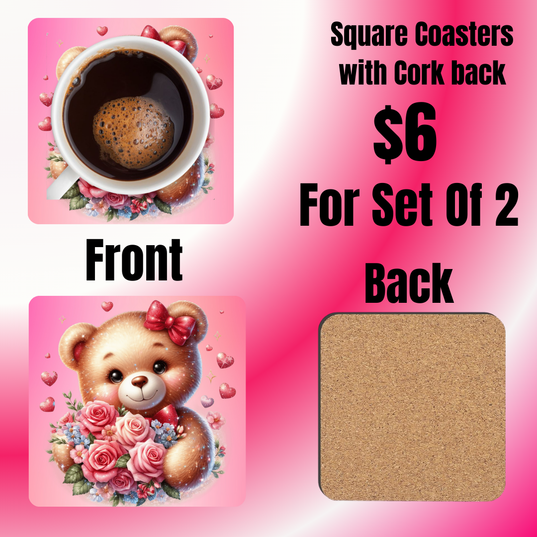 Beary Sweet Love Coasters