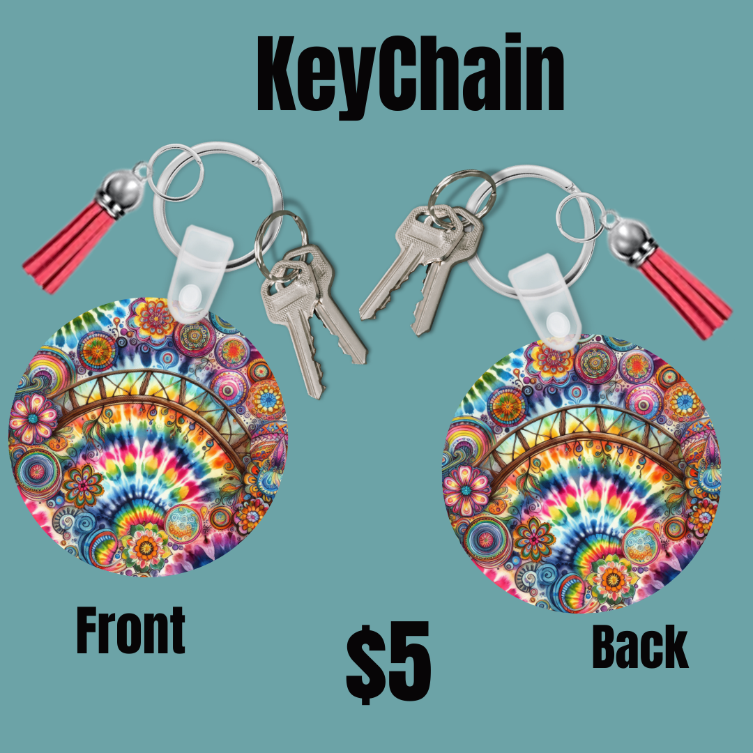 Colorful Floral Mandala Keychains