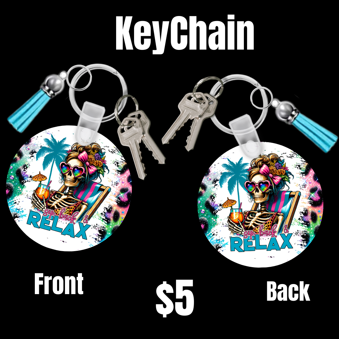 Vibrant Skeleton Keychain Collection