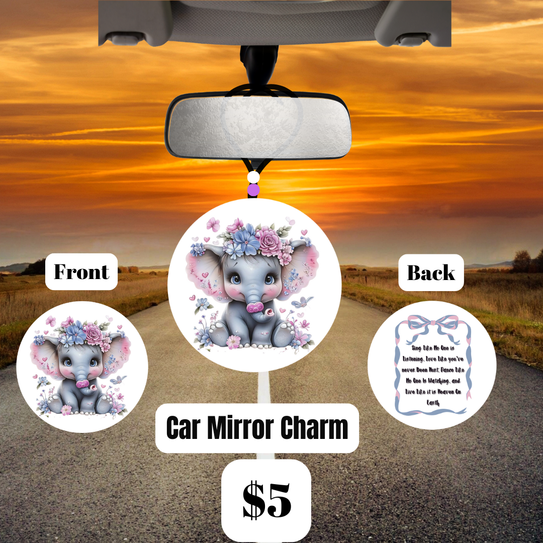 Elephant Elegance Car Mirror Charms