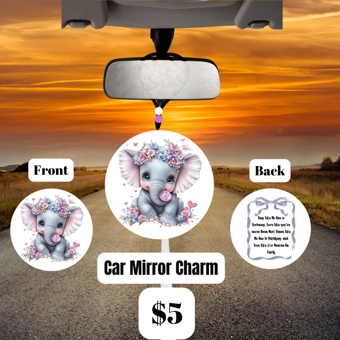 Elephant Elegance Car Mirror Charms