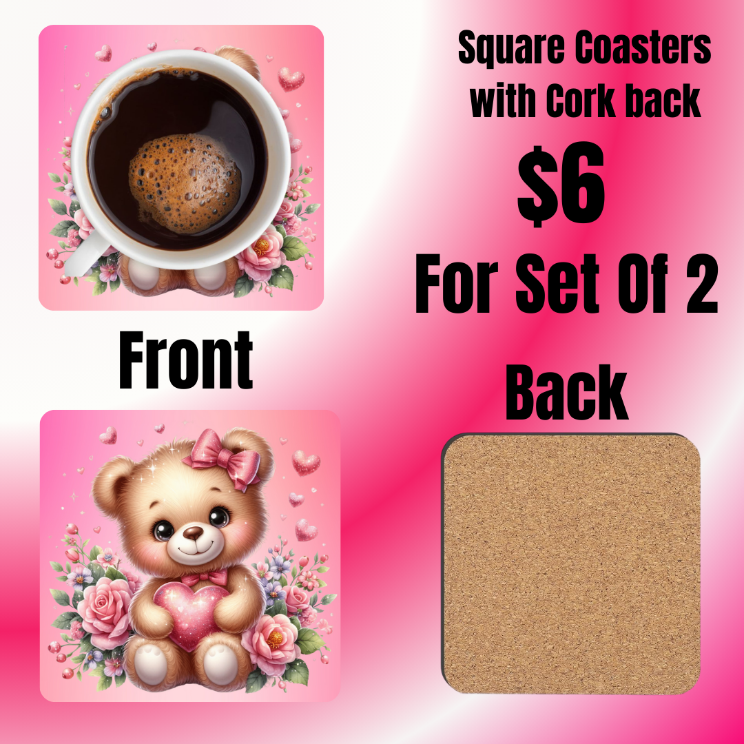 Beary Sweet Love Coasters