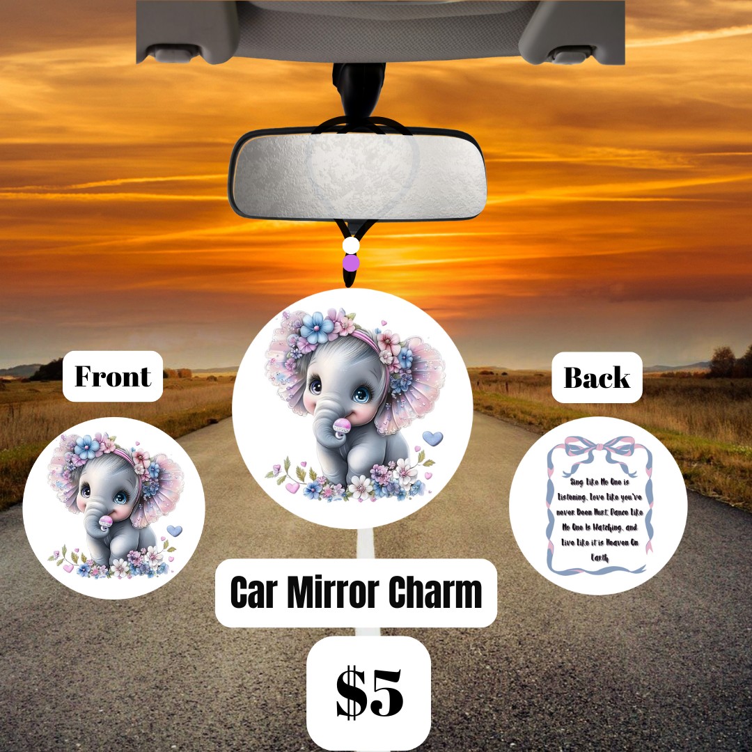 Elephant Elegance Car Mirror Charms