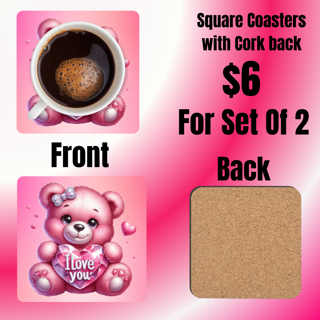 Beary Sweet Love Coasters