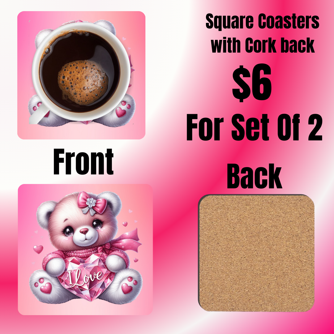 Beary Sweet Love Coasters