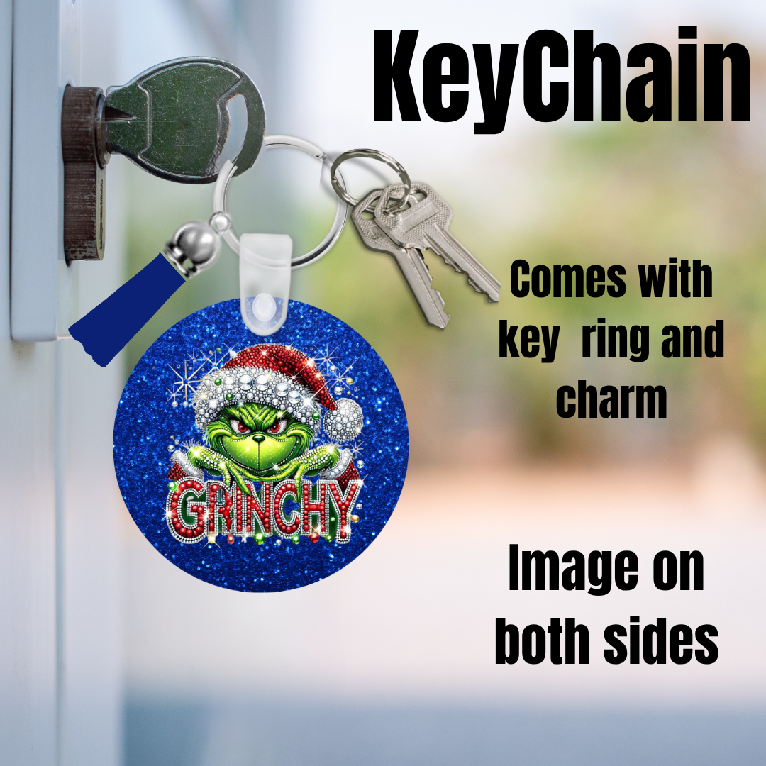 Grinchy Glam Double-Sided Keychain Collection
