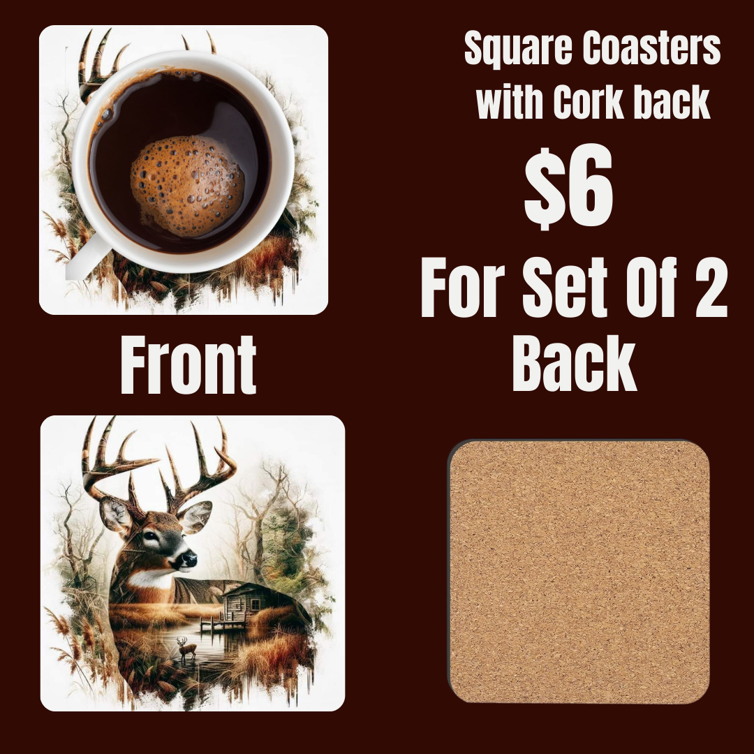 Rustic Wilderness Deer Coasters