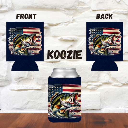 American Bass Can Koozie