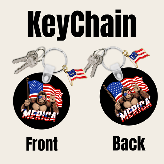 Bigfoot ‘Merica' Patriotic Keychain Collection 🇺🇸🦍🔑