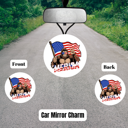 Bigfoot ‘Merica' Patriotic Car Mirror Charm Collection 🇺🇸🚗🦍