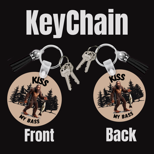 Kiss My Bass Keychain – Bigfoot Double-Sided Edition