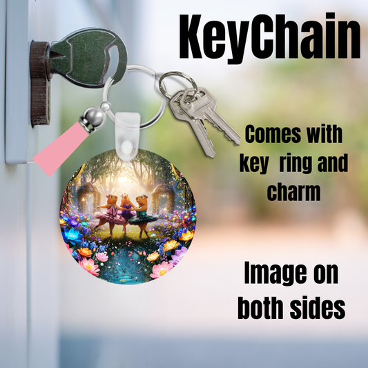 Dancing Axolotls Double-Sided Keychain