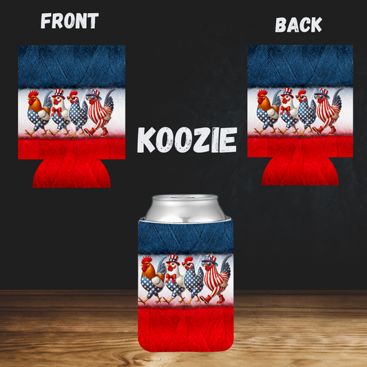 Peck Yeah! Patriotic Chicken Koozie