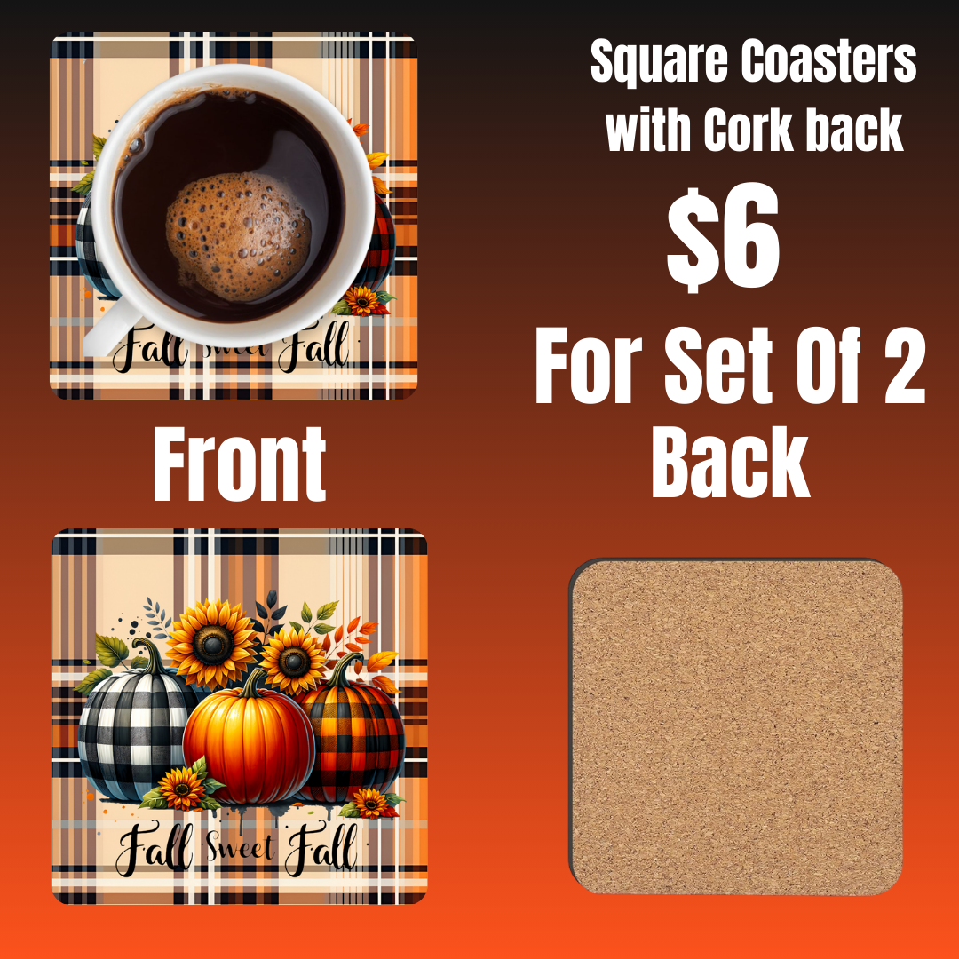 Autumn Harvest Cork-Back Coasters