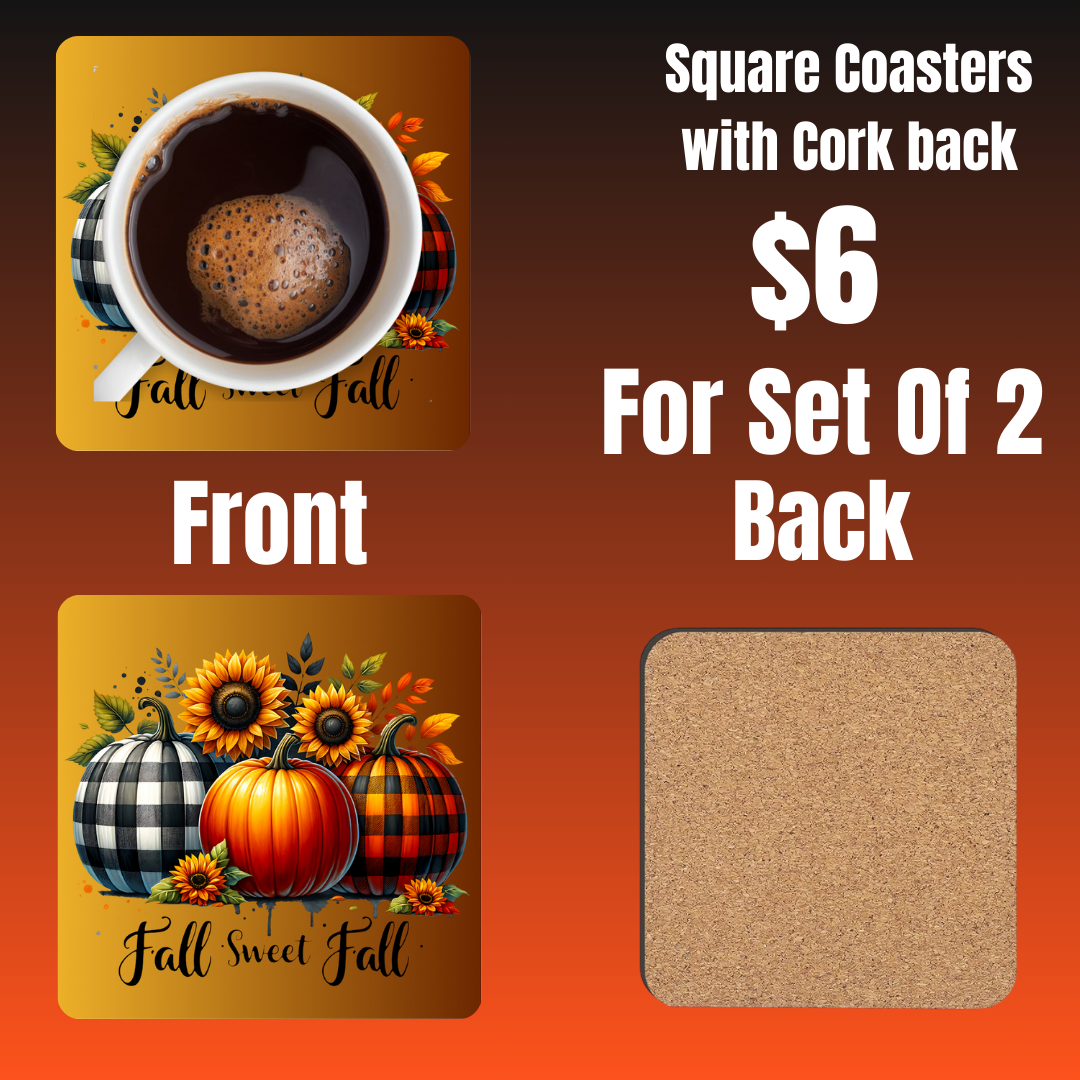 Autumn Harvest Cork-Back Coasters