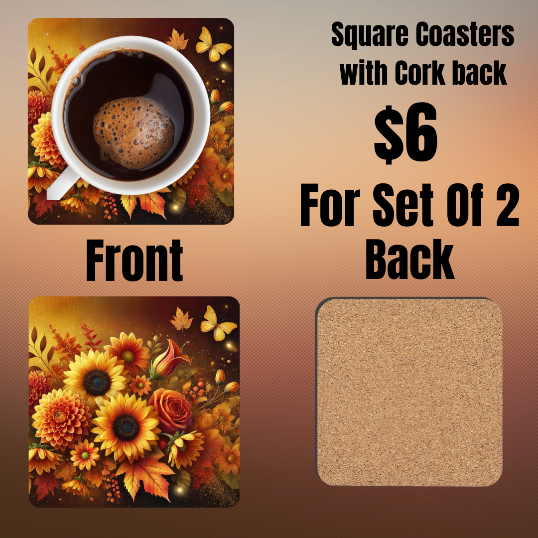 Autumn Splendor Square Coasters