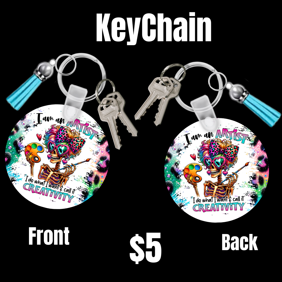 Vibrant Skeleton Keychain Collection